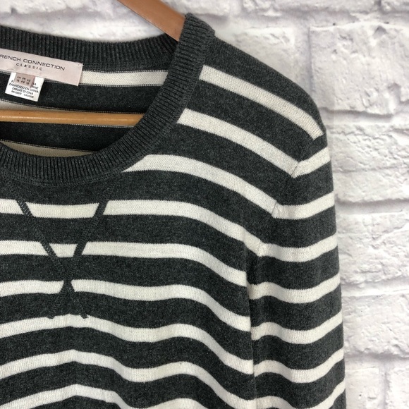 French Connection Stripe Gray Sweater Dress - Picture 6 of 8